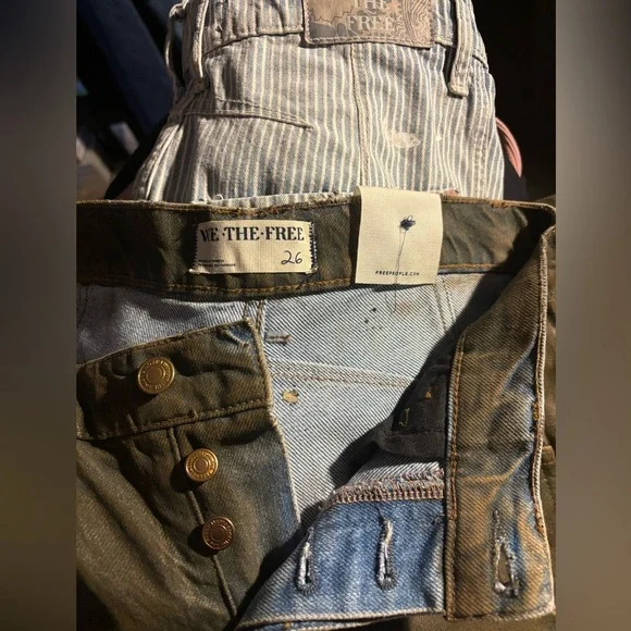 We The Free Good Luck Brown Coated Barrel Jeans New Moonsize 27